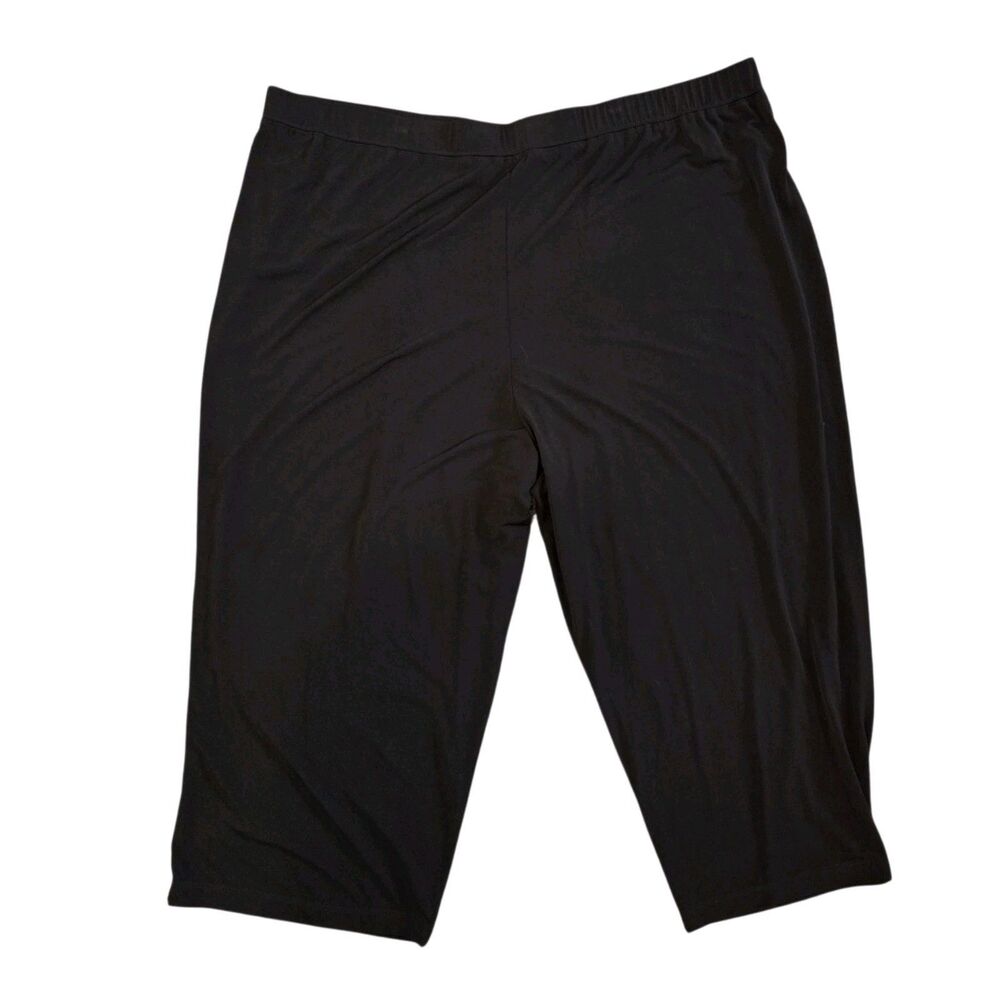 Susan Graver Liquid Knit Crop Pants Size 3X Black Elastic Waist Pull On A216575